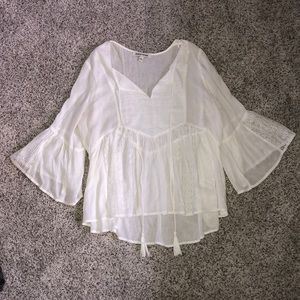 White flowy long sleeve